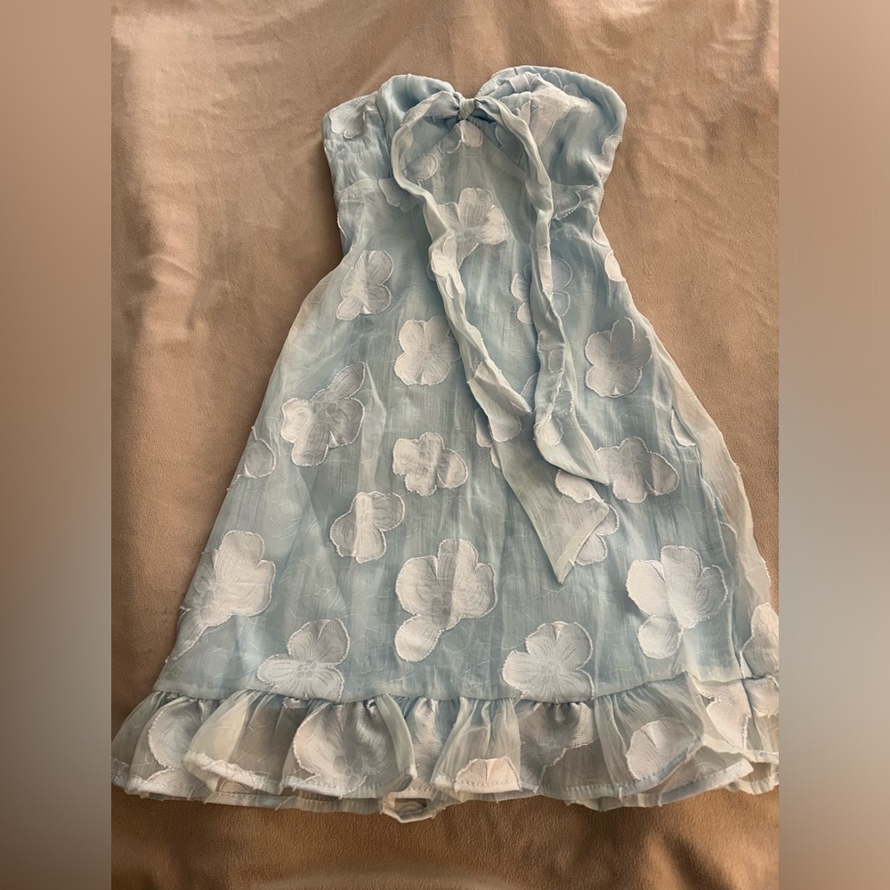 Hello Molly Delightful Dreams strapless mini dress blue XS NWOT